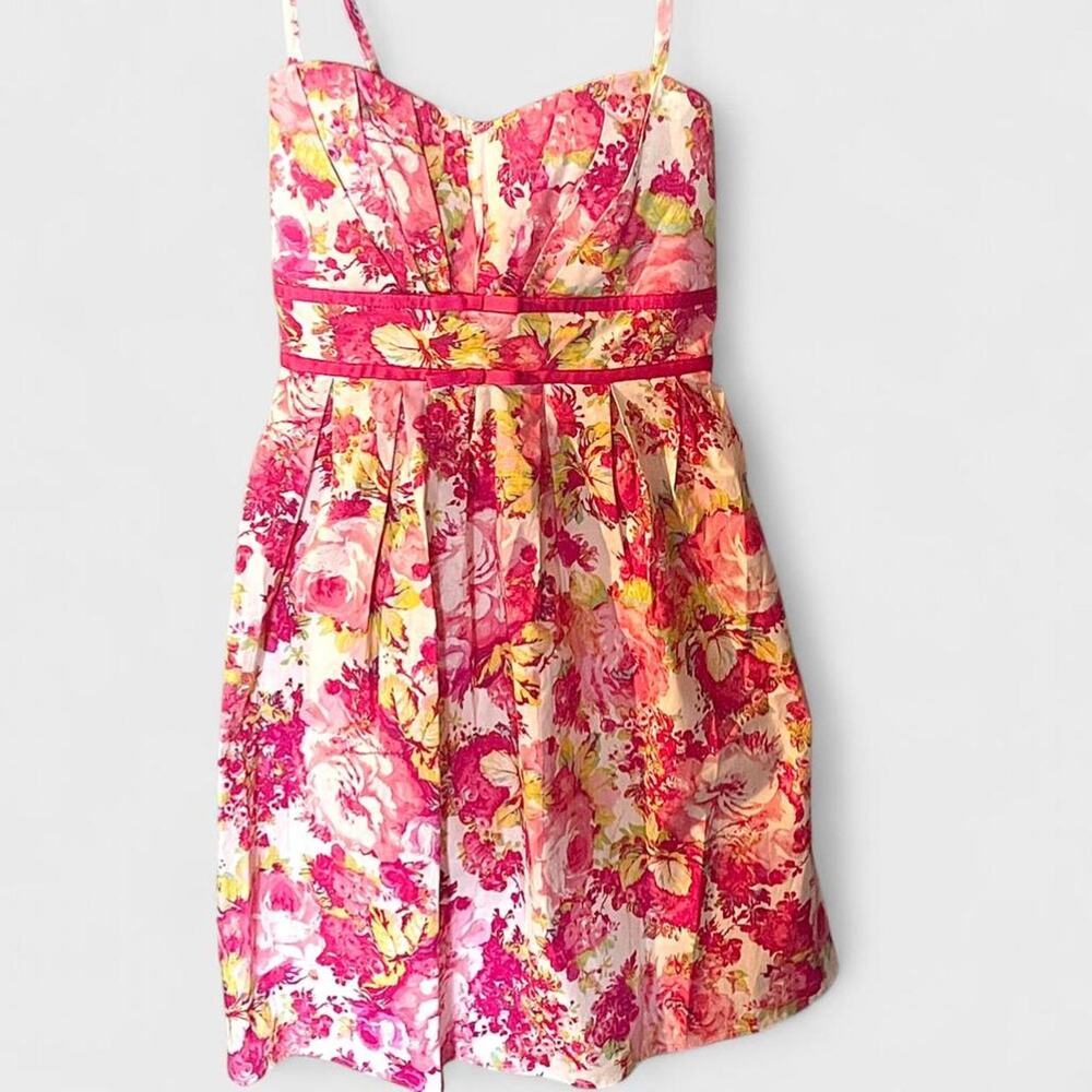 City Triangles Pink White Floral Spaghetti Strap Dress - Size 9